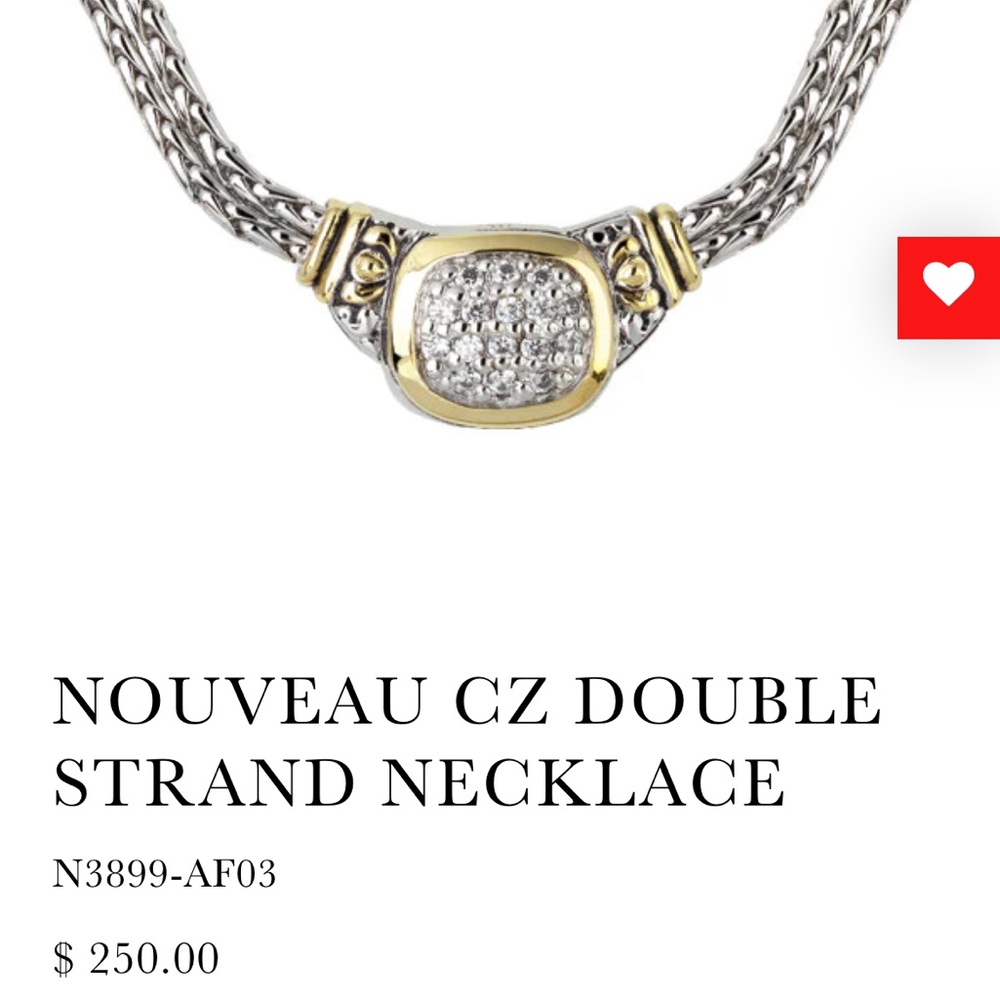 John Medeiros CZ double strand necklace. 16 inches. Gorgeous design